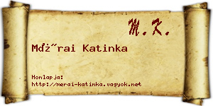 Mérai Katinka névjegykártya